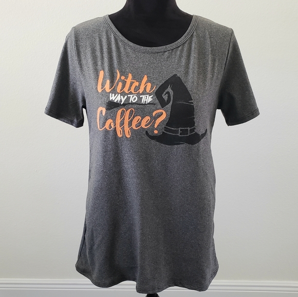 Life Elsewhere Tops - B2G1 NWT Halloween "Witch Way To The Coffee?" Tee